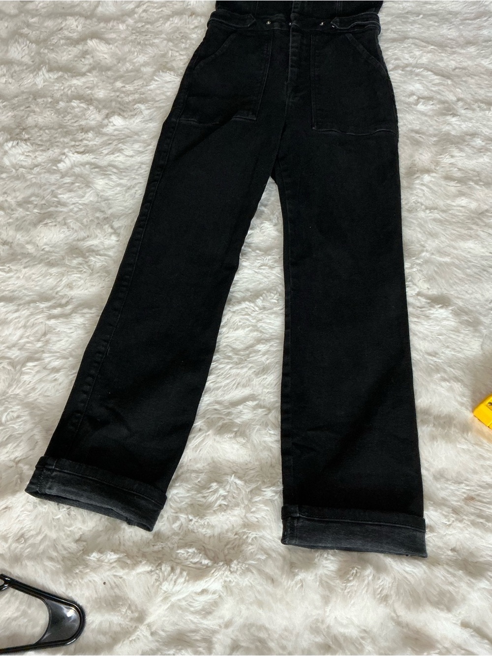Good American Fit For Success Black Denim Utility Jumpsuit Women’s SZ 2 - Picture 8 of 11